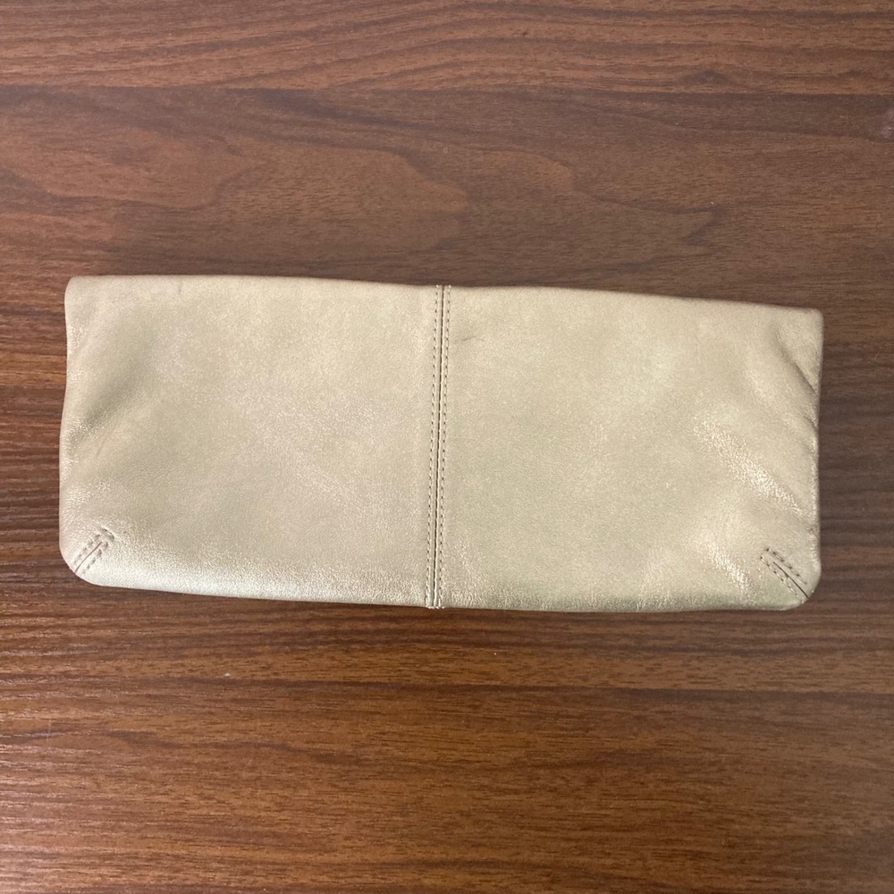 Coach Madeline Gold Metallic Leather Fold-Over Turnlock Clutch 13680 - Picture 7 of 12